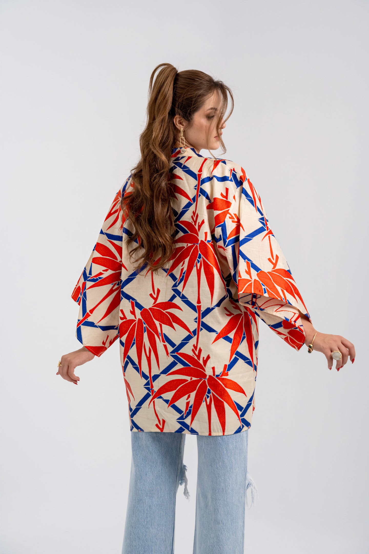 Orange Bloom - Short Jacquard Cardigan